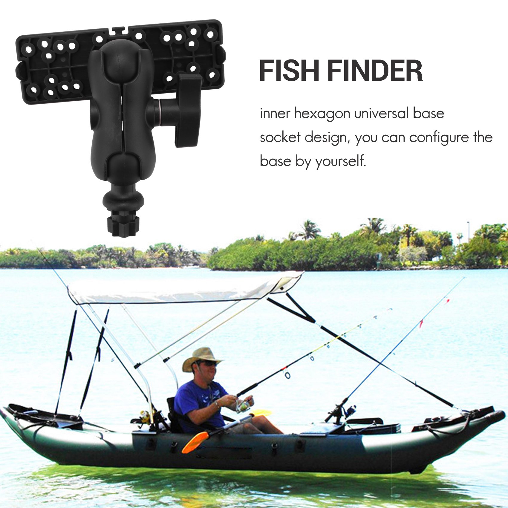 NALFI-Ball Mount With Fish Fin - đánh giá và giá Fish Finder Mount